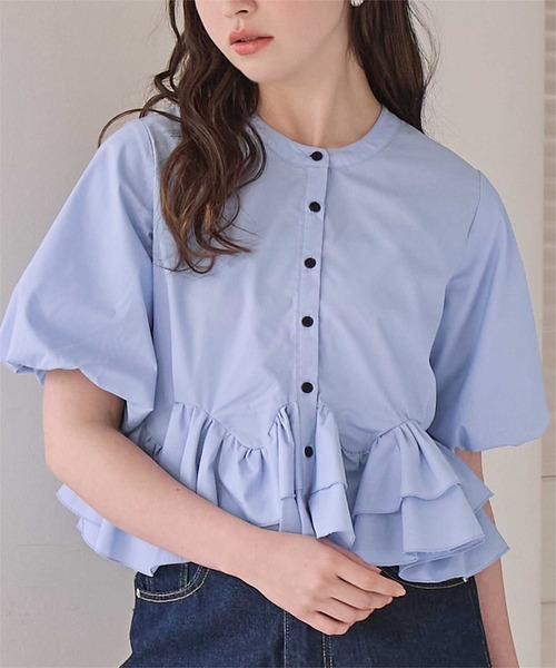 titivate(ティティベイト)の「ランダムフリルヘムシャツトップス(シャツ/ブラウス・レディース・オフホワイト/ブルー/ブラック/ブルー系その他/ピンク・L/M)」の13枚目の写真