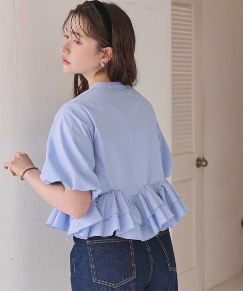 titivate(ティティベイト)の「ランダムフリルヘムシャツトップス(シャツ/ブラウス・レディース・オフホワイト/ブルー/ブラック/ブルー系その他/ピンク・L/M)」の15枚目の写真