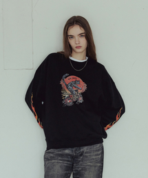 MODNINE（モディナイン）の「Sun Down 01 Red - Sweat Shirt（スウェット）」