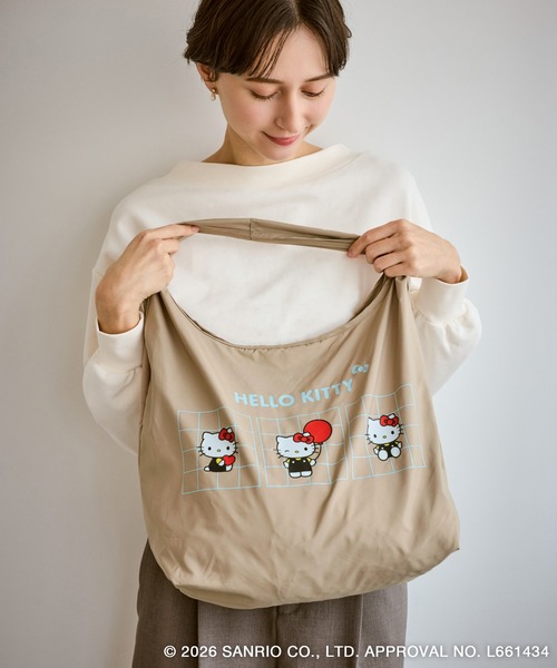 ハローキティコラボ（ハローキティコラボ）の「【ROPE' PICNIC×ハローキティ】折りたたみエコバッグ（エコバッグ/サブバッグ・レディース・レッド/ベージュ/キナリ/ブラック・FREE）」の3枚目の写真