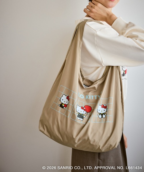 ハローキティコラボ（ハローキティコラボ）の「【ROPE' PICNIC×ハローキティ】折りたたみエコバッグ（エコバッグ/サブバッグ・レディース・レッド/ベージュ/キナリ/ブラック・FREE）」の12枚目の写真