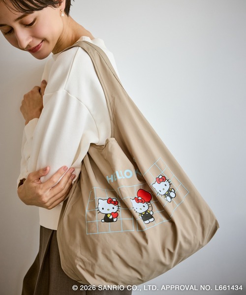 ハローキティコラボ（ハローキティコラボ）の「【ROPE' PICNIC×ハローキティ】折りたたみエコバッグ（エコバッグ/サブバッグ・レディース・レッド/ベージュ/キナリ/ブラック・FREE）」の13枚目の写真