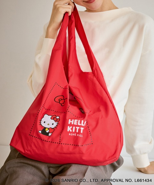 ハローキティコラボ（ハローキティコラボ）の「【ROPE' PICNIC×ハローキティ】折りたたみエコバッグ（エコバッグ/サブバッグ・レディース・レッド/ベージュ/キナリ/ブラック・FREE）」の15枚目の写真