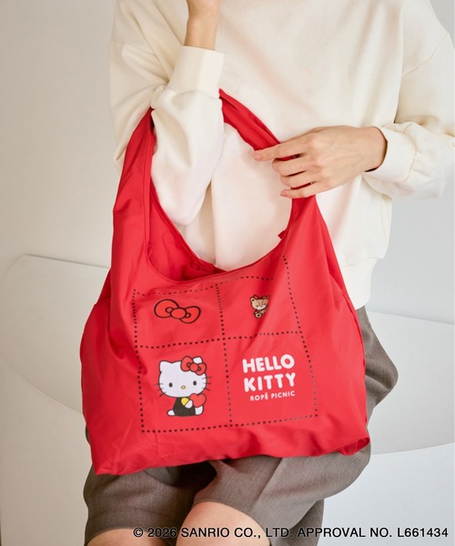 ハローキティコラボ（ハローキティコラボ）の「【ROPE' PICNIC×ハローキティ】折りたたみエコバッグ（エコバッグ/サブバッグ・レディース・レッド/ベージュ/キナリ/ブラック・FREE）」の16枚目の写真