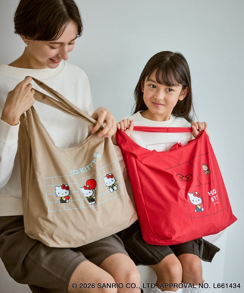 ハローキティコラボ（ハローキティコラボ）の「【ROPE' PICNIC×ハローキティ】折りたたみエコバッグ（エコバッグ/サブバッグ・レディース・レッド/ベージュ/キナリ/ブラック・FREE）」の18枚目の写真