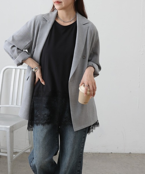 COLONY 2139（コロニートゥーワンスリーナイン）の「裾レースイレヘムノースリーブプルオーバー（Tシャツ/カットソー・レディース・オフホワイト/ブラック・FREE）」の14枚目の写真