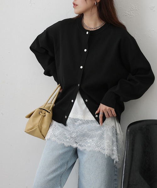 COLONY 2139（コロニートゥーワンスリーナイン）の「裾レースイレヘムノースリーブプルオーバー（Tシャツ/カットソー・レディース・オフホワイト/ブラック・FREE）」の5枚目の写真