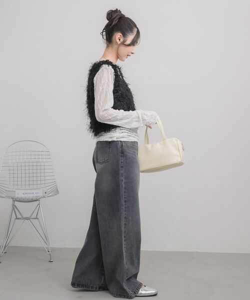 RETRO GIRL(レトロガール)の「フェザーショートベスト(ベスト・レディース・ブラック/ベージュ/ナチュラル・FREE)」の13枚目の写真