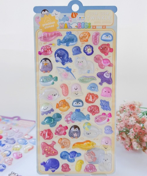 ぷっくりうみのいきものシール（ステッカー/テープ）｜LAC-VERT