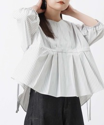LUCA/LADY LUCK LUCA（ルカ/レディラックルカ）の「LC/LLL ストライプタックギャザーブラウス（シャツ/ブラウス）」