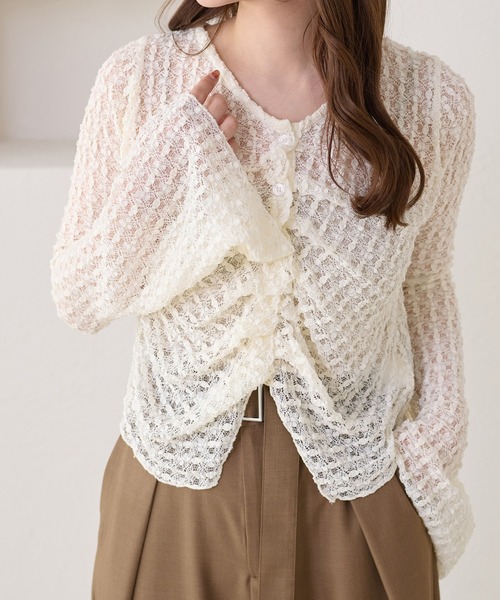 apres jour clair(アプレジュールクレア)の「【apres jour clair】アソートレースカーディガン(カーディガン/ボレロ・レディース・アイボリー/ライトイエロー/ブラック/ホワイト系その他3/ブラウン系その他・X-LARGE/フリー)」の2枚目の写真