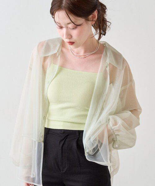 Kastane(カスタネ)の「【ベストヒットアイテム/累計販売10万枚突破】カップ付きクロップドブラキャミ(キャミソール・レディース・ブラック/ホワイト/ブラウン/グレー/アイボリー/ミント・FREE)」の22枚目の写真