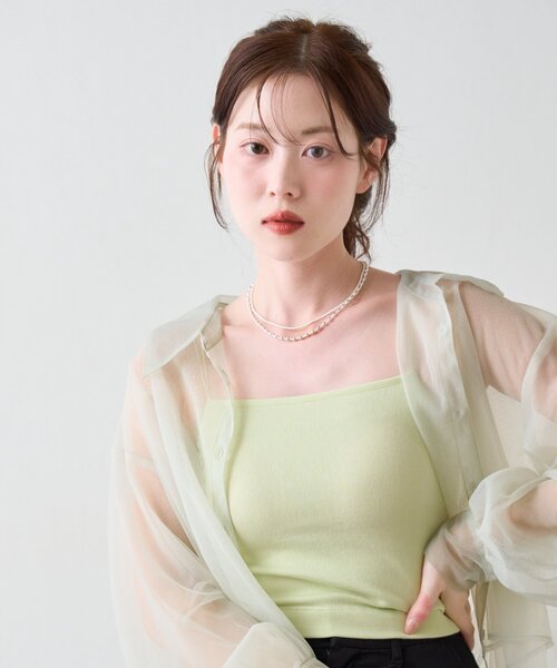 Kastane(カスタネ)の「【ベストヒットアイテム/累計販売10万枚突破】カップ付きクロップドブラキャミ(キャミソール・レディース・ブラック/ホワイト/ブラウン/グレー/アイボリー/ミント・FREE)」の21枚目の写真