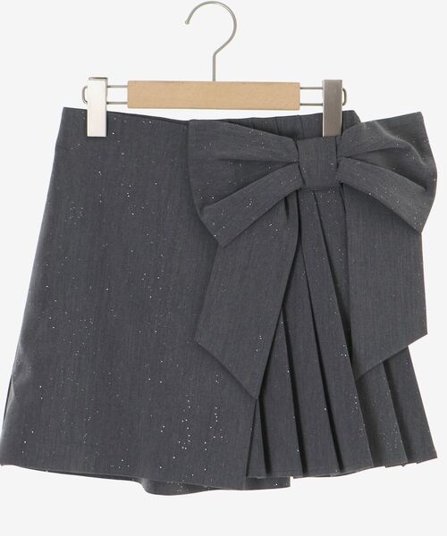 MAJESTIC LEGON（マジェスティックレゴン）の「キラキラリボンプリーツスカパン（スカート・レディース・ブラック/アイボリー/グレー・MEDIUM）」の22枚目の写真
