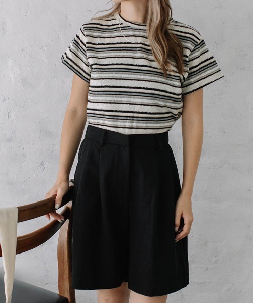 Flugge(フラッジー)の「multi border S/S tops(Tシャツ/カットソー・レディース・グレー/ブルー・FREE)」の9枚目の写真