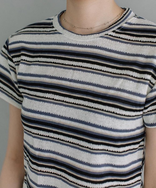 Flugge(フラッジー)の「multi border S/S tops(Tシャツ/カットソー・レディース・グレー/ブルー・FREE)」の13枚目の写真