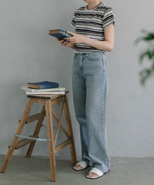 Flugge(フラッジー)の「multi border S/S tops(Tシャツ/カットソー・レディース・グレー/ブルー・FREE)」の16枚目の写真