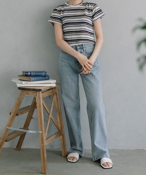 Flugge(フラッジー)の「multi border S/S tops(Tシャツ/カットソー・レディース・グレー/ブルー・FREE)」の17枚目の写真