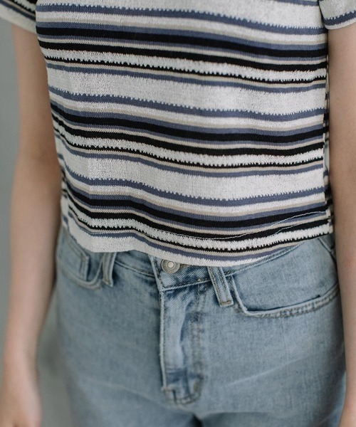 Flugge(フラッジー)の「multi border S/S tops(Tシャツ/カットソー・レディース・グレー/ブルー・FREE)」の22枚目の写真