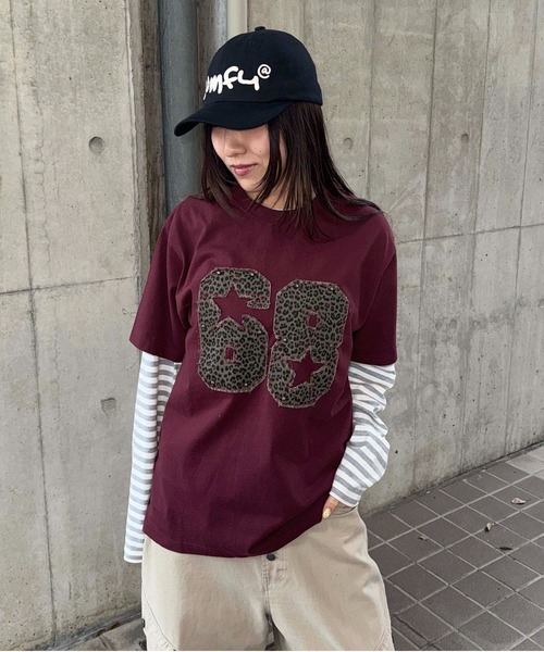 sedacle(セダクル)の「レオパ―ドアップリケTシャツ(Tシャツ/カットソー・メンズ・オフホワイト/ボルドー・MEDIUM/SMALL/LARGE)」の8枚目の写真