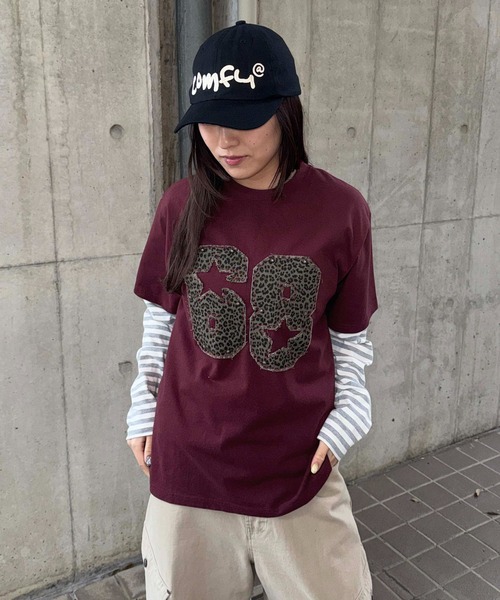 sedacle(セダクル)の「レオパ―ドアップリケTシャツ(Tシャツ/カットソー・メンズ・オフホワイト/ボルドー・MEDIUM/SMALL/LARGE)」の12枚目の写真