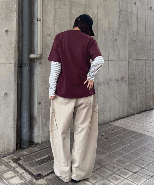 sedacle(セダクル)の「レオパ―ドアップリケTシャツ(Tシャツ/カットソー・メンズ・オフホワイト/ボルドー・MEDIUM/SMALL/LARGE)」の15枚目の写真