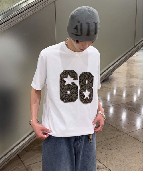 sedacle(セダクル)の「レオパ―ドアップリケTシャツ(Tシャツ/カットソー・メンズ・オフホワイト/ボルドー・MEDIUM/SMALL/LARGE)」の21枚目の写真