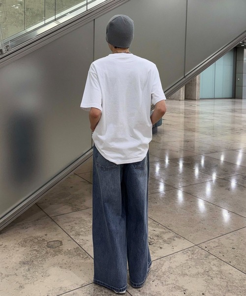 sedacle(セダクル)の「レオパ―ドアップリケTシャツ(Tシャツ/カットソー・メンズ・オフホワイト/ボルドー・MEDIUM/SMALL/LARGE)」の5枚目の写真