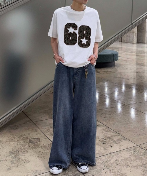 sedacle(セダクル)の「レオパ―ドアップリケTシャツ(Tシャツ/カットソー・メンズ・オフホワイト/ボルドー・MEDIUM/SMALL/LARGE)」の22枚目の写真