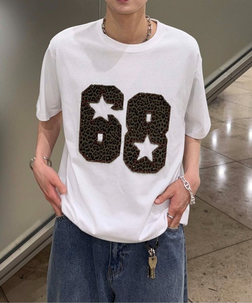 sedacle(セダクル)の「レオパ―ドアップリケTシャツ(Tシャツ/カットソー・メンズ・オフホワイト/ボルドー・MEDIUM/SMALL/LARGE)」の17枚目の写真