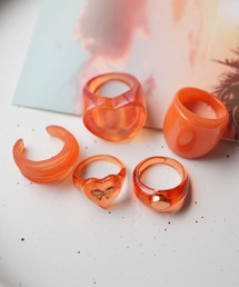 Port（ポート）の「【 Port / ポート 】 5個セット ハートモチーフ クリアカラーボリュームリング（リング）」