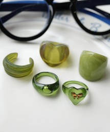 Port（ポート）の「【 Port / ポート 】 5個セット ハートモチーフ クリアカラーボリュームリング（リング）」