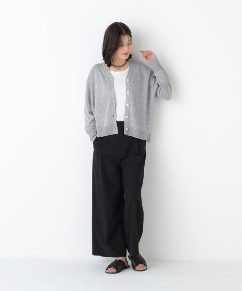 human woman(ヒューマンウーマン)の「◆【名品/5サイズ展開/ウォッシャブル】ドライタッチリネン混ガウチョパンツ(その他パンツ・レディース・ブラック/ベージュ系その他3/グレー・X-LARGE/X-SMALL/SMALL/MEDIUM/LARGE)」の8枚目の写真