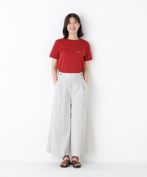 human woman(ヒューマンウーマン)の「◆【名品/5サイズ展開/ウォッシャブル】ドライタッチリネン混ガウチョパンツ(その他パンツ・レディース・ブラック/ベージュ系その他3/グレー・X-LARGE/X-SMALL/SMALL/MEDIUM/LARGE)」の14枚目の写真