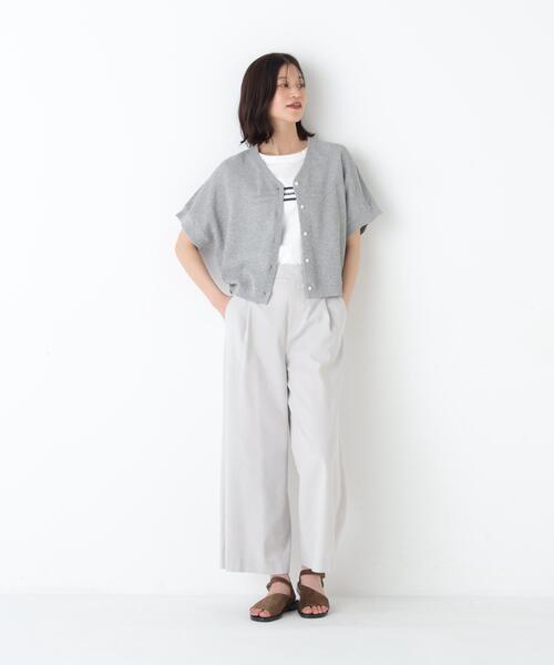 human woman(ヒューマンウーマン)の「◆【名品/5サイズ展開/ウォッシャブル】ドライタッチリネン混ガウチョパンツ(その他パンツ・レディース・ブラック/ベージュ系その他3/グレー・X-LARGE/X-SMALL/SMALL/MEDIUM/LARGE)」の16枚目の写真
