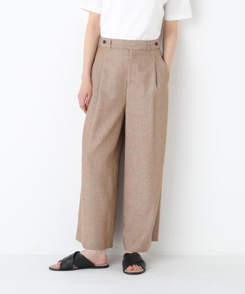 human woman(ヒューマンウーマン)の「◆【名品/5サイズ展開/ウォッシャブル】ドライタッチリネン混ガウチョパンツ(その他パンツ・レディース・ブラック/ベージュ系その他3/グレー・X-LARGE/X-SMALL/SMALL/MEDIUM/LARGE)」の21枚目の写真