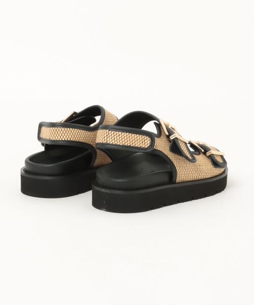 FABIO RUSCONI（ファビオルスコーニ）の「ファビオルスコー二 / BKX4602 RAFIA CAMMELLO/NAPPA NERO プラットフォームストラップサンダル（サンダル・レディース・ブラック・40/39/38/37/36）」の2枚目の写真