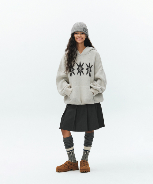 CACTUSDONUTMARKET(カクタスドーナツマーケット)の「Star Graphic Knit Hoodie-Cream(ニット/セーター・レディース・その他・MEDIUM)」の1枚目の写真