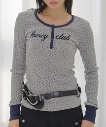 A'GEM/9 × .kom 『FANCY CLUB/ファンシークラブ』 HENLEY NECK WAFFLE LONG SLEEVE/ヘンリーネックワッフルロングスリーブ
