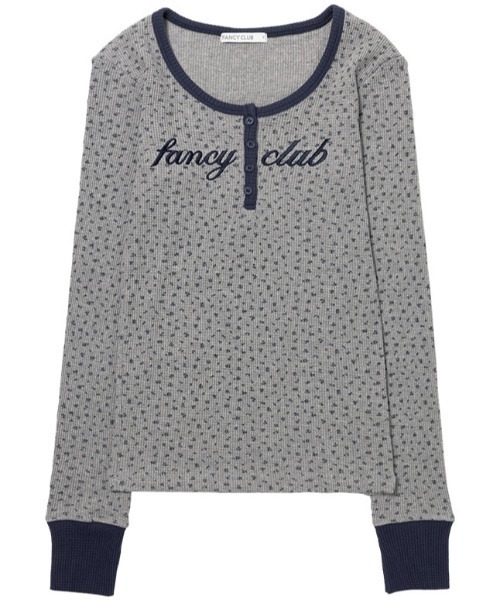 FANCY CLUB(ファンシークラブ)の「A'GEM/9 × .kom 『FANCY CLUB/ファンシークラブ』 HENLEY NECK WAFFLE LONG SLEEVE/ヘンリーネックワッフルロングスリーブ(Tシャツ/カットソー・レディース・アイボリー/グレー・FREE)」の9枚目の写真