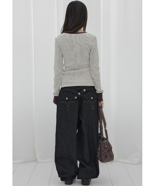 FANCY CLUB(ファンシークラブ)の「A'GEM/9 × .kom 『FANCY CLUB/ファンシークラブ』 HENLEY NECK WAFFLE LONG SLEEVE/ヘンリーネックワッフルロングスリーブ(Tシャツ/カットソー・レディース・アイボリー/グレー・FREE)」の19枚目の写真