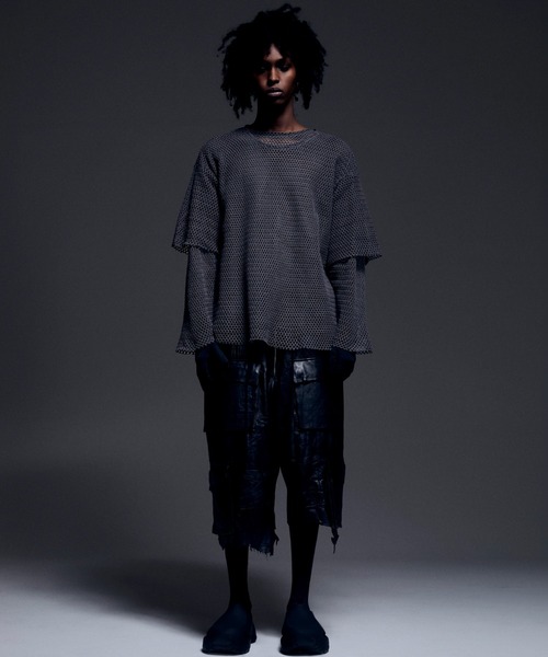 DANKE SCHON（ダンケシェーン）の「DankeSchon/ダンケシェーン/REPRO-LEATHER CARGO SHORTS（カーゴパンツ・メンズ・ブラック・L/M）」の2枚目の写真