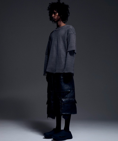 DANKE SCHON（ダンケシェーン）の「DankeSchon/ダンケシェーン/REPRO-LEATHER CARGO SHORTS（カーゴパンツ・メンズ・ブラック・L/M）」の3枚目の写真