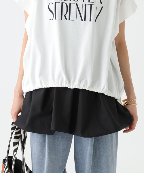 Elura（エルーラ）の「≪UVカット・接触冷感≫フロントギャザーロゴT/670094（Tシャツ/カットソー・レディース・ブラック/ホワイト×ブラック/ホワイト×ピンク/ダークブラウン・FREE）」の21枚目の写真