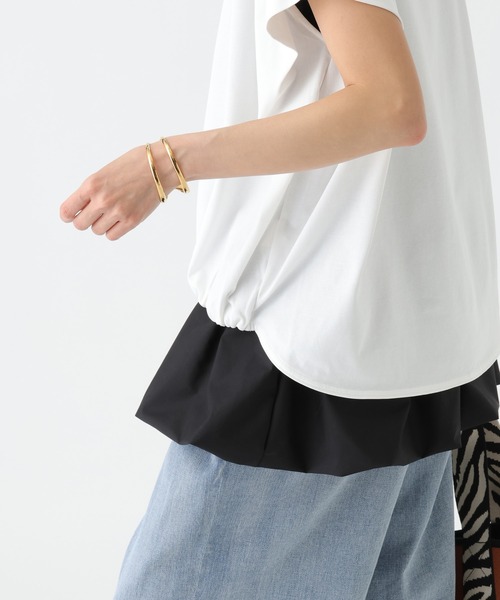 Elura（エルーラ）の「≪UVカット・接触冷感≫フロントギャザーロゴT/670094（Tシャツ/カットソー・レディース・ブラック/ホワイト×ブラック/ホワイト×ピンク/ダークブラウン・FREE）」の22枚目の写真