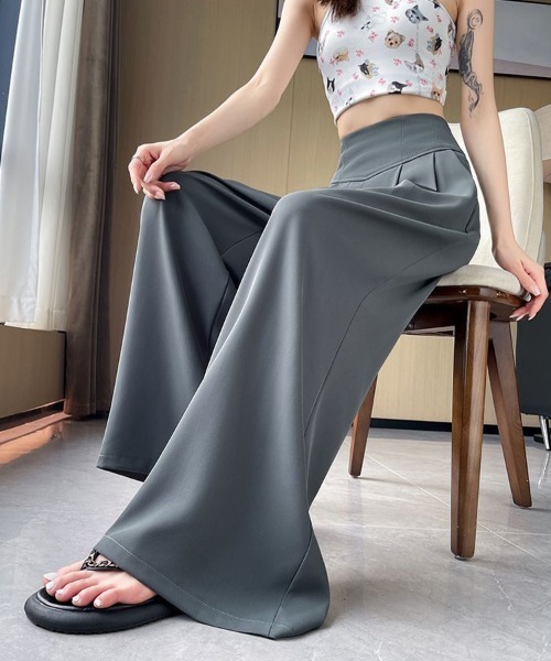 SallyLunn(サリーラン)の「ハイウエスト フレアワイドパンツ(その他パンツ・レディース・ホワイト/グレー/ブラック・MEDIUM/LARGE)」の10枚目の写真