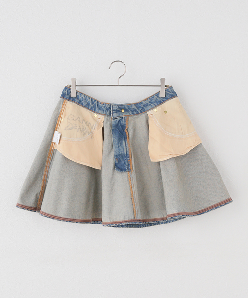 U by SPICK&SPAN(ユーバイスピックアンドスパン)の「GANNI / ガニー Tint Rigid Denim Mini Skirt(デニムスカート・レディース・ブルー・SMALL)」の7枚目の写真
