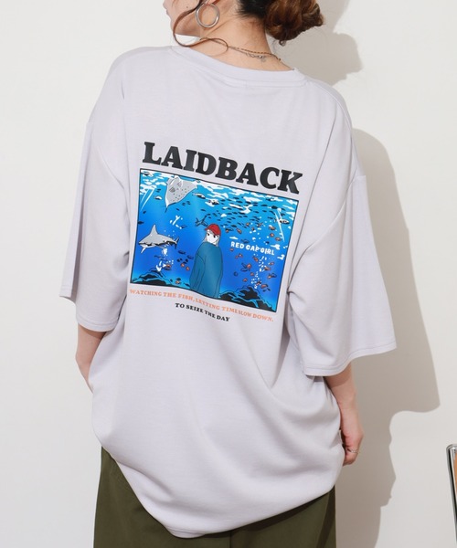 Red Cap Girl(レッドキャプガール)の「RED CAP GIRL ポンチ プリントTシャツ 半袖(Tシャツ/カットソー・メンズ・ホワイト系1/ライトグレー系1/グリーン系1/ブラック系1/グレー系1/ブルー系1/ピンク系1/ブルー系2/グリーン系2/カーキ/ライトグレー系4/ブルー系3/ホワイト系2/ライトグレー系3/ホワイト系4/ピンク系2/ブラック系3/ピンク系3/ライトグレー系2/グレー系2/ピンク系4/ホワイト系3/ブラック系2/ブラック系4・M/LL/L)」の11枚目の写真