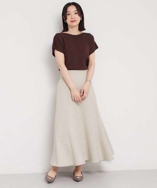 THE SHOP TK （ザ ショップ ティーケー ）の「【セットアップ可】麻調ミモレ丈フレアスカート（スカート・レディース・チャコールグレー/ナチュラル・12/13）」の10枚目の写真