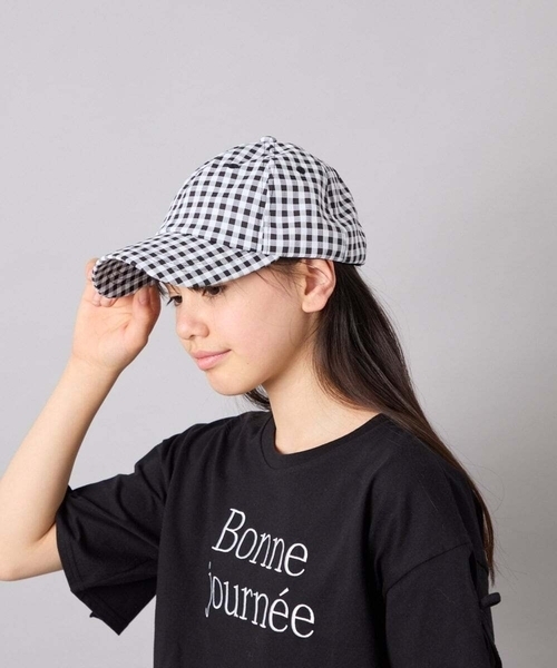 a.v.v（アーヴェヴェ）の「[KIDS]ギンガムチェックキャップ（キャップ・キッズ・ブラック・120）」の9枚目の写真